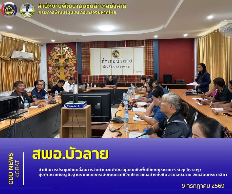 สพอ.บัวลาย ดำเนินการประชุมคณะกรรมการเครือข่ายกองทุนแม่ของแผ่นดินอำเภอบัวลาย เดินหน้าขับเคลื่อนเครือข่ายกองทุนแม่ของแผ่นดิน มุ่งสร้างชุมชนเข้มแข็ง ปลอดยาเสพติดอย่างยั่งยืน